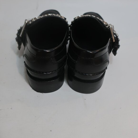 Authentic Burberry Marita Black Leather Silver-Tone Logo Engraved Loafer 39 US/9 - Picture 6 of 16